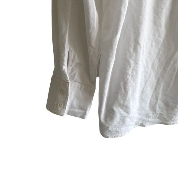 MASSIMO DUTTI White Cotton Popover Long Sleeve Blouse L - Picture 7 of 8